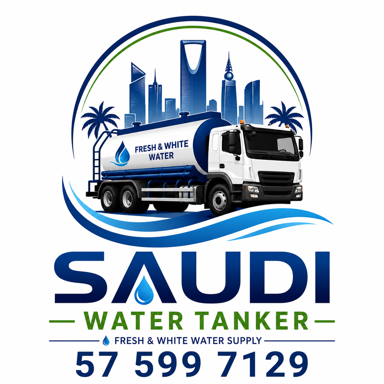 Saudi Water Tanker - Logo-with number Saudi Water Tanker